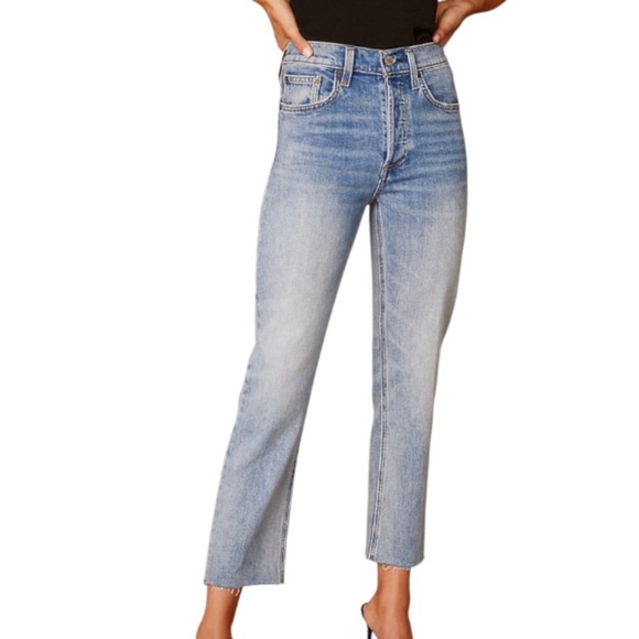Aritzia Jeans Womens 26 Denim Forum The Arlo High Rise Straight Leg 28L Denim - Picture 2 of 13